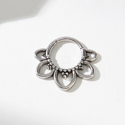 Gothic 316 Surgical Stainless Steel Flower Hoop Nose Rings for Men and Women Party Jewelry VU7400-1
