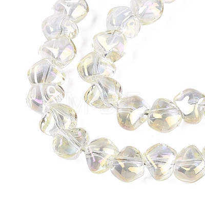 Electroplate Transparent Glass Beads Strands EGLA-Q133-01A-12-1