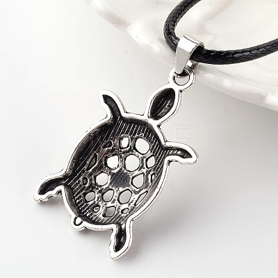 Tortoise Alloy Pendant Necklaces NJEW-E075-16-1