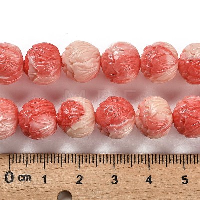 Synthetic Shell Carved Beads Strands SHEL-H007-02-1