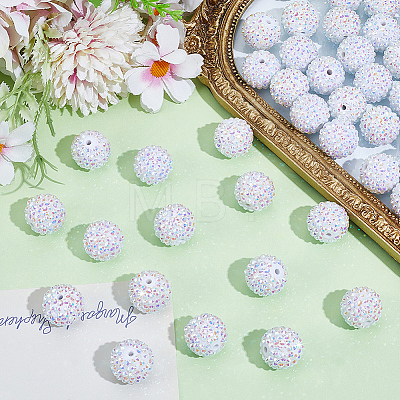 50Pcs Resin Rhinestone Beads RESI-PA0001-45B-1