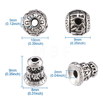 Tibetan Style Alloy Guru Bead Sets PALLOY-TAC0009-14AS-1