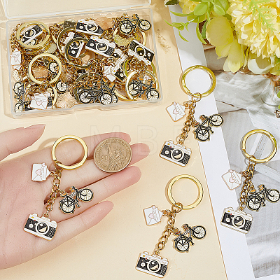20Pcs Alloy Enamel Charm Keychains KEYC-SC00024-1