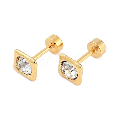 Square Crystal Rhinestone Ear Fake Plugs EJEW-H105-21G-A-1