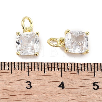 Brass Micro Pave Cubic Zirconia Charms KK-C051-15G-01-1