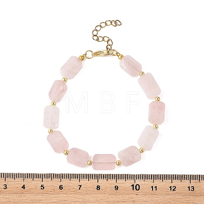 Natural Madagascar Rose Quartz Beaded Bracelets for Women BJEW-JB14156-03-1