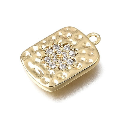 Brass Micro Pave Clear Cubic Zirconia Pendants KK-A302-12G-1