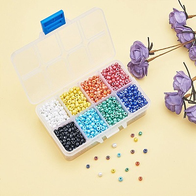 Mixed Style 6/0 Round Glass Seed Beads SEED-PH0006-4mm-11-1