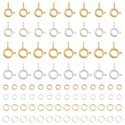 20Pcs 2 Styles Brass Spring Ring Clasps KK-YW0004-53-1