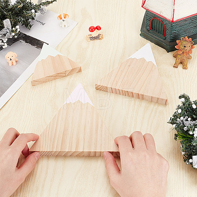 Snow Mountain Shape Wood Ornaments DJEW-WH0050-28A-1