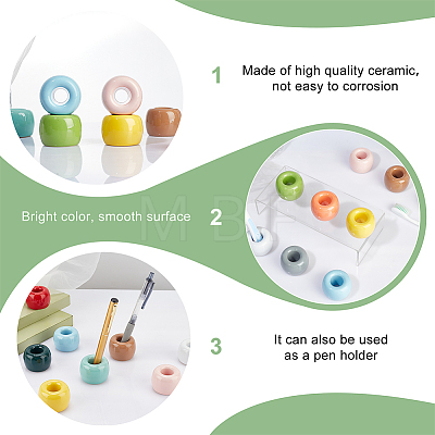 AHADERMAKER 12Pcs 12 Colors Ceramic Toothbrush Base AJEW-GA0005-80-1