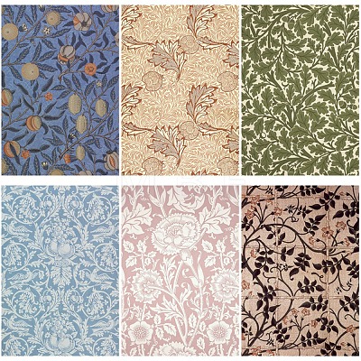 12Pcs Retro Flower Pattern Scrapbook Paper PW-WG88922-01-1