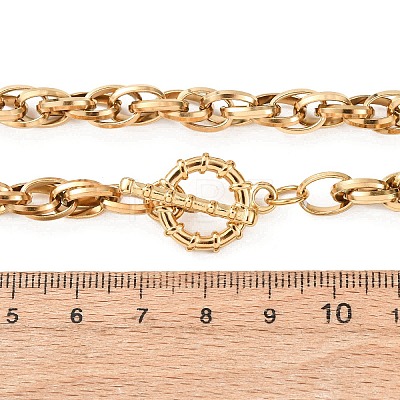 7MM 304 Stainless Steel Rope Chain Necklaces with OT Clasps for Men Women NJEW-P355-01B-G-1