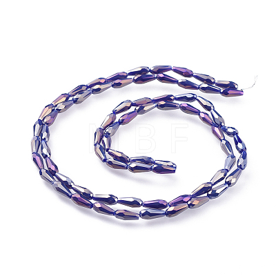 Electroplated Opaque Glass Beads Strands X-EGLA-L015-FR-B04-1