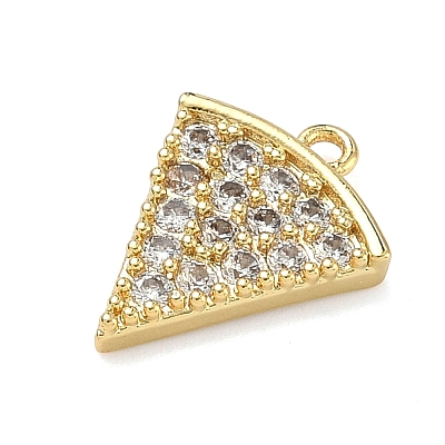 Brass Micro Pave Cubic Zirconia Pendants KK-C254-03G-1