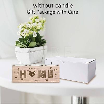 3 Hole Wood Candle Holders DIY-WH0375-003-1