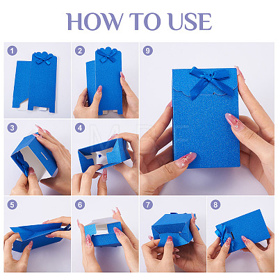 Rectangle Glitter Paper Gift Bags CARB-TAC0002-05B-1