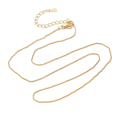 0.8MM Brass Box Chain Necklaces NJEW-G341-02G-1
