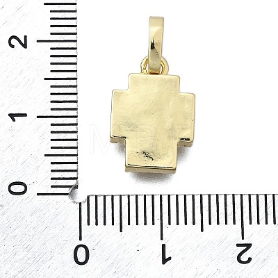 Brass Micro Pave Clear Cubic Zirconia Cross Pendants KK-V010-31G-1