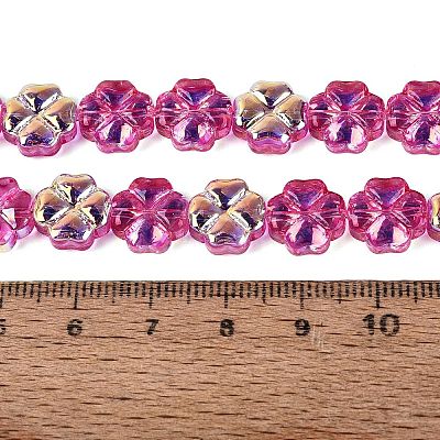 Baking Paint Electroplate Transparent Glass Beads Strands EGLA-Q136-04A-05-1