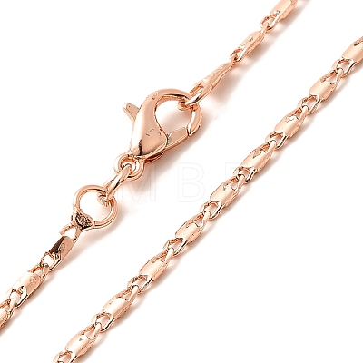 1.5mm Rack Plating Brass Oval Link Chain Necklaces for Women Men MAK-L044-25RG-1