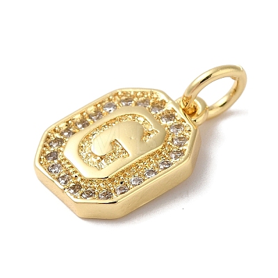 Real 18K Gold Plated Brass Micro Pave Clear Cubic Zirconia Pendants KK-L216-002G-G-1