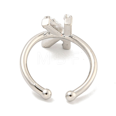 Rack Plating Brass Open Cuff Rings for Women RJEW-F162-01P-K-1