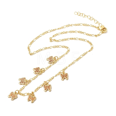 Brass Micro Pave Cubic Zirconia Butterfly Pendant Necklaces NJEW-B157-15G-1