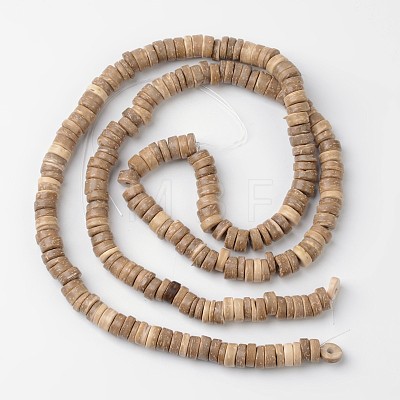 Dyed Natural Coconut Disc Bead Strands X-COCB-O003-07H-1