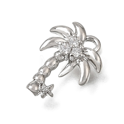Brass Micro Pave Clear Cubic Zirconia Charms KK-A302-05P-1