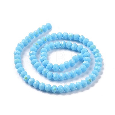 Electroplate Opaque Solid Color Glass Beads Strands EGLA-A034-P8mm-L11-1