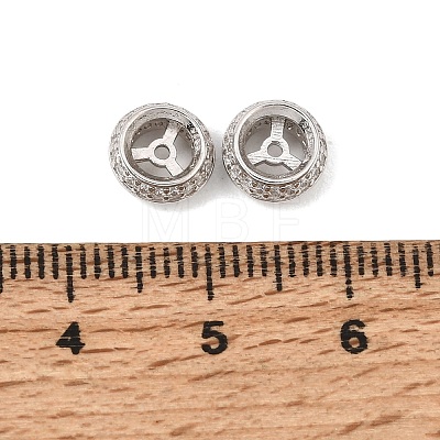 925 Sterling Silver Micro Pave Clear Cubic Zirconia Spacer Beads SE-CBAF1B2-01P-1
