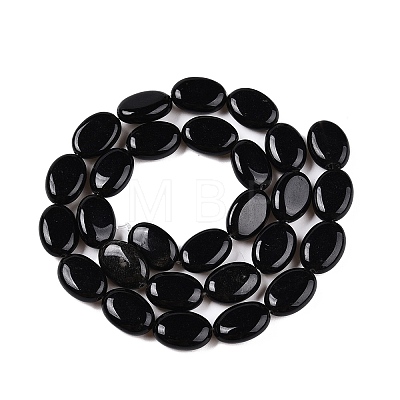 Natural Black Stone Beads Strands G-M206-47-1