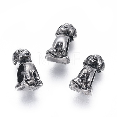 304 Stainless Steel Puppy European Beads STAS-I121-02AS-1