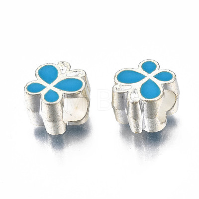 Alloy Enamel European Beads MPDL-T005-004B-RS-1