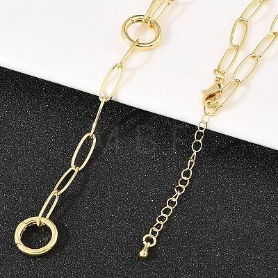 Brass Paperclip Chain Y Lariat Necklaces NJEW-H087-06B-G-1