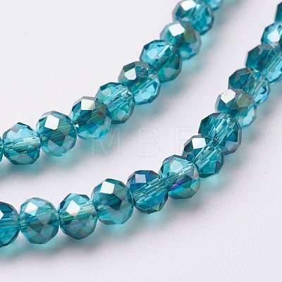 Electroplate Glass Beads Strands EGLA-F124-HR-B01-1