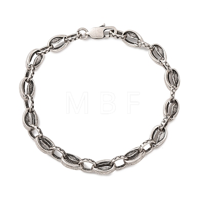 304 Stainless Steel Link Chain Bracelets for Women Men BJEW-C148-06AS-1