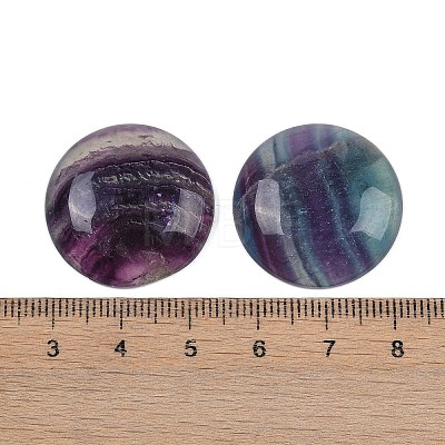 Natural Colorful Fluorite Cabochons G-H1596-FR-25mm-26-1