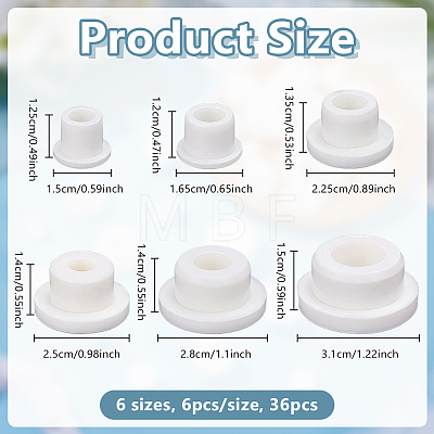36Pcs 6 Styles Silicone Plugs AJEW-OC0016-24-1