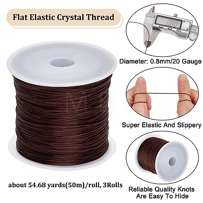 Beebeecraft 3 Rolls Flat Elastic Crystal String EW-BBC0001-03A-1