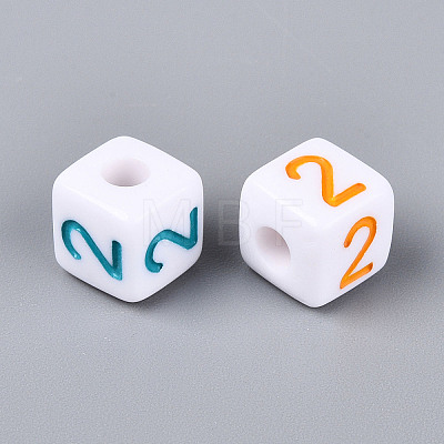 Opaque Acrylic European Large Hole Beads SACR-N020-01A-03-1
