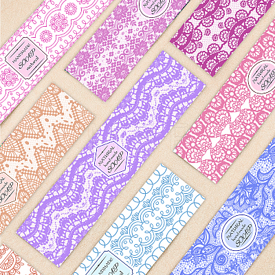   90Pcs 9 Colors Lace Style Handmade Soap Paper Tag DIY-PH0005-37-1