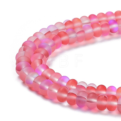 Frosted Transparent Glass Beads Strands FGLA-M002-01A-1