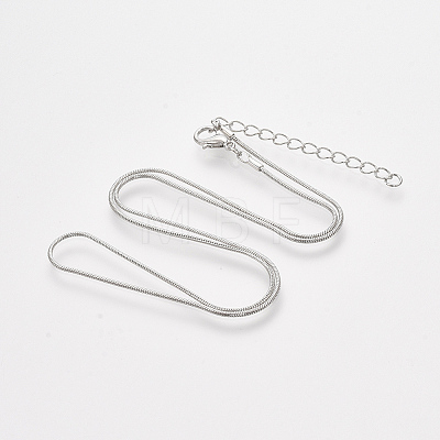Brass Round Snake Chain Necklace Making X-MAK-T006-11A-P-1