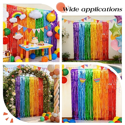 3Pcs PET Iridescent Metallic Party Tassel Streamers DIY-WR0005-71B-1