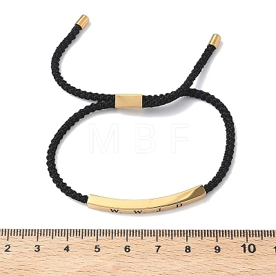 Word WWJD Polyester Cord Slider Bracelets BJEW-P384-01G-1