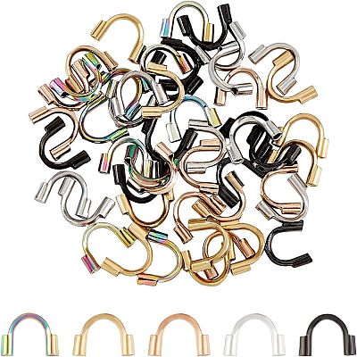 Unicraftale 50Pcs 5 colors 316 Surgical Stainless Steel Wire Guardian STAS-UN0023-26-1