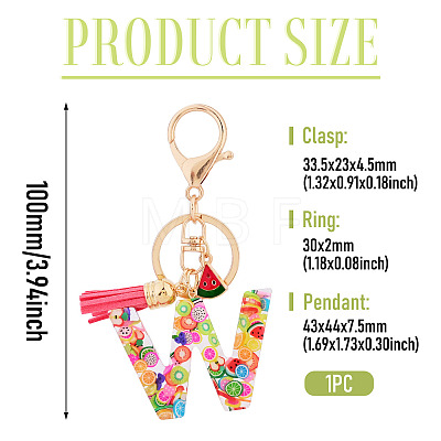 Fruit Series Letter Resin Keychains KEYC-TAC0033-02W-1