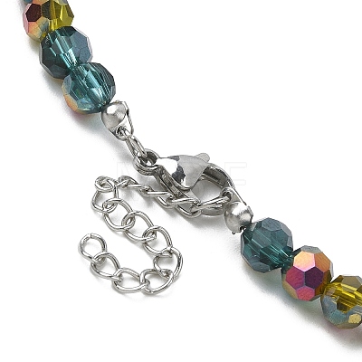 Sparkling Glass Beaded Necklace with 304 Stainless Steel Clasps NJEW-JN04401-1